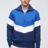 Pullover con mezza zip e blocchi di colore