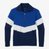 Pullover con mezza zip e blocchi di colore