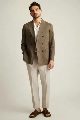 Unconstructed Double Breasted Blazer Jetsetter